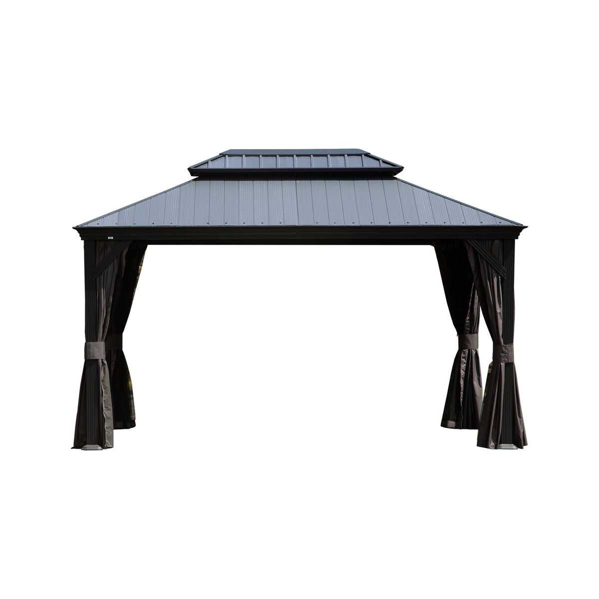 12'x16' Hardtop Gazebo with Resin Roof and Drainage Gutters
