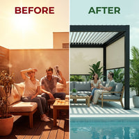 LumaShade Atria Screen Pergola — Before & After