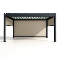 Screen Pergola Designed for Weather Control, Louvered Roof, Zip-Track Screen, Aluminum Frame