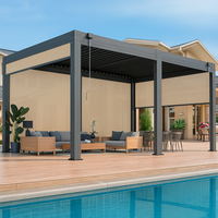 Screen Pergola Designed for Weather Control, Louvered Roof, Zip-Track Screen, Aluminum Frame